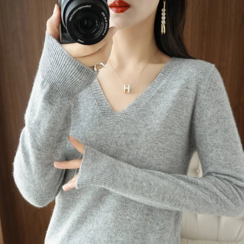 Berg-Feldt | Pullover - Bequemer V-Ausschnitt Pullover