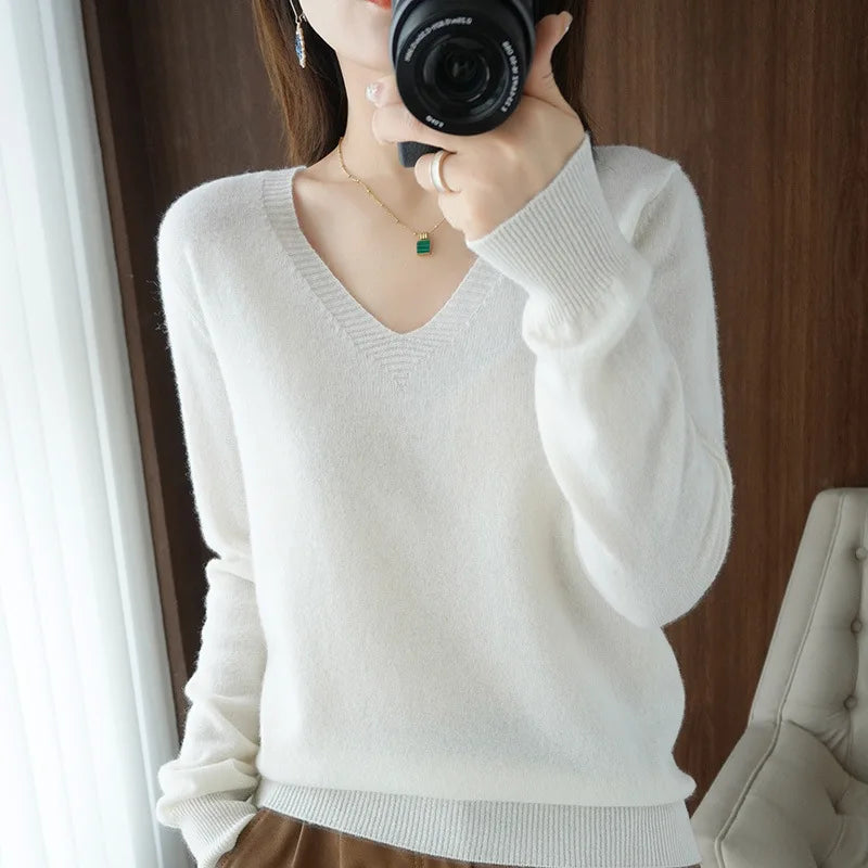 Berg-Feldt | Pullover - Bequemer V-Ausschnitt Pullover