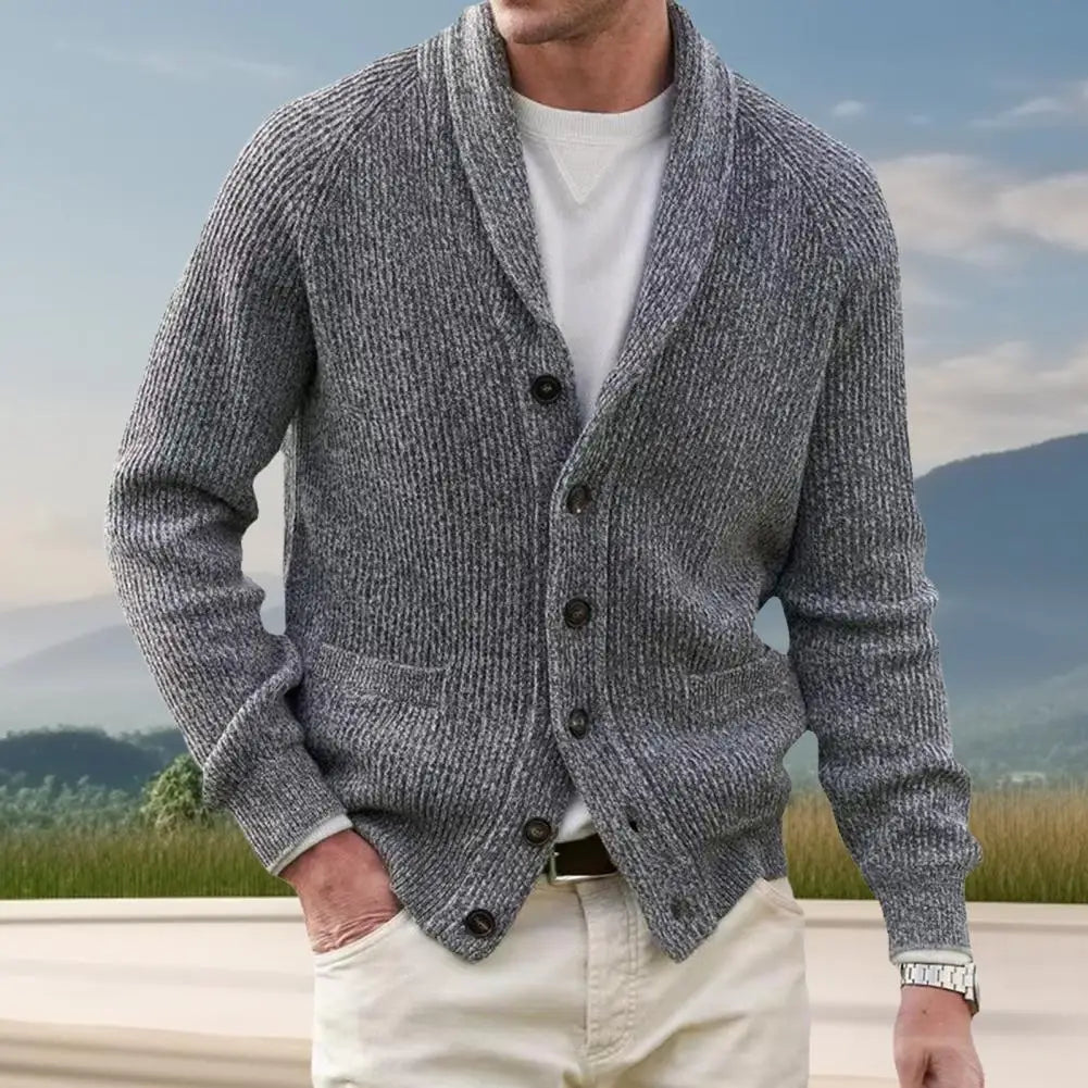 Berg-Feldt | Strickjacke mit Knöpfen Wollmischung Klassisch und Komfortabel
