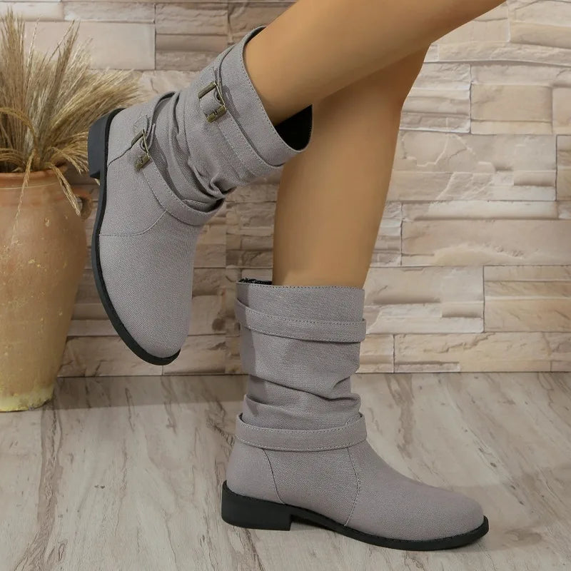 Berg-Feldt | Denim Schnallen-Stiefeletten