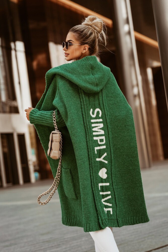 Cardigan à capuche Fudus avec imprimé « Simply Live »
