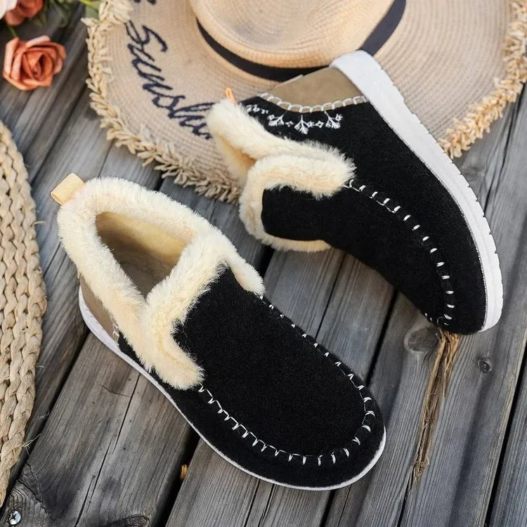 Berg-Feldt | Knöchelstiefel – Filz-Obermaterial – Faux-Fur-Futter – Slipper – Lässiger Schnitt