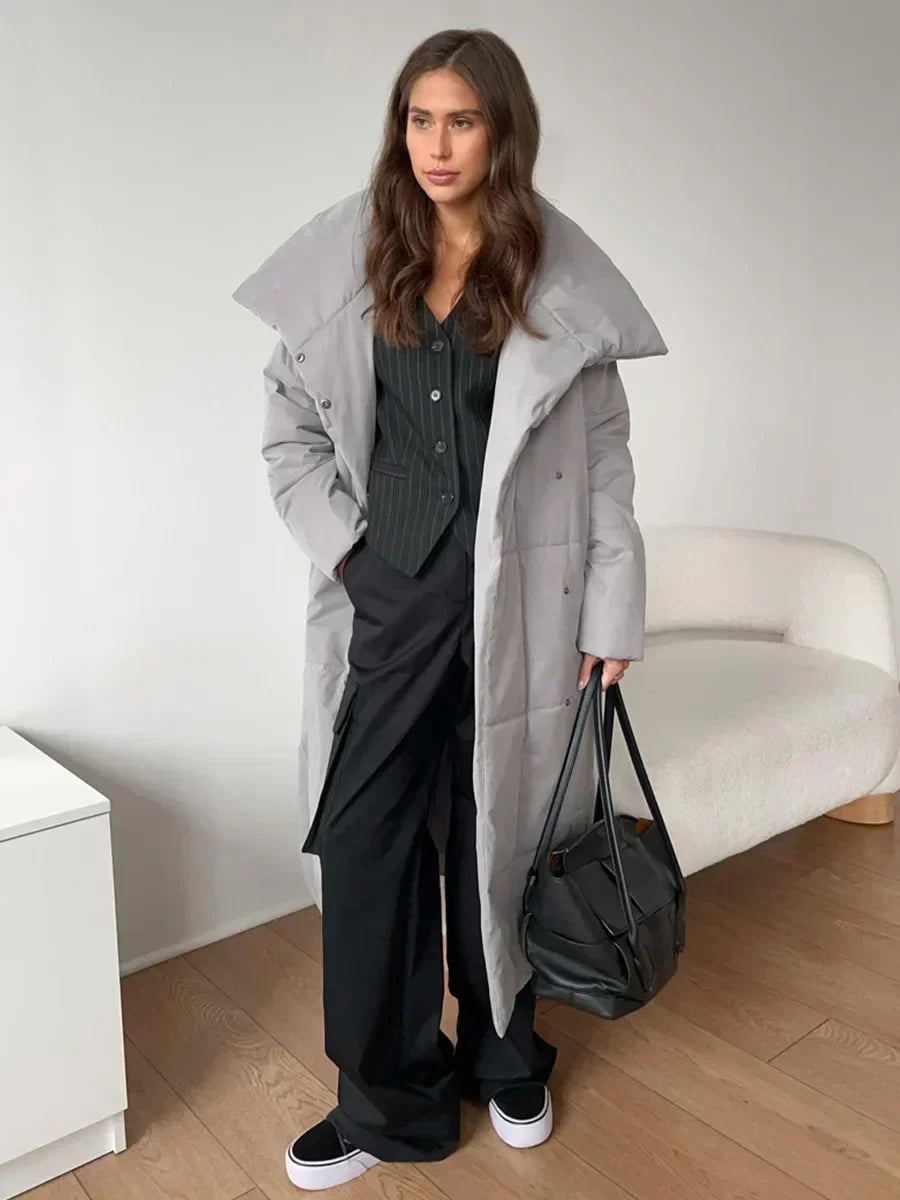 Berg-Feldt | Parka Lang Steppjacke mit Gürtel für Damen Ideal für Den Winter