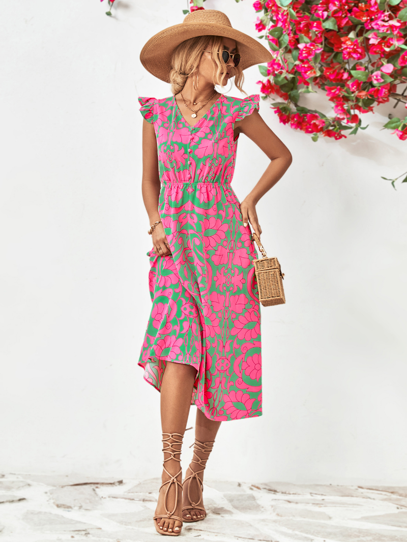 Élégante robe midi Emma d'été pour occasions spéciales