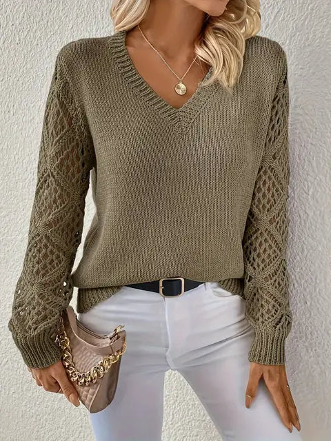 Berg-Feldt | Solid V-Ausschnitt Strickpullover