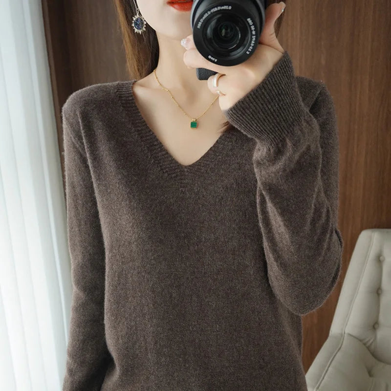 Berg-Feldt | Pullover - Bequemer V-Ausschnitt Pullover