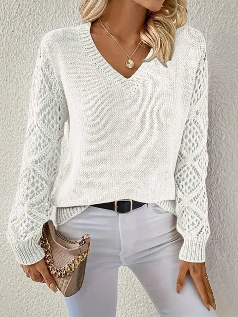 Berg-Feldt | Solid V-Ausschnitt Strickpullover