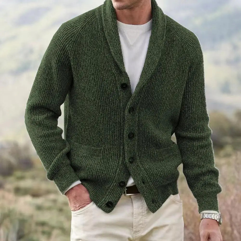 Berg-Feldt | Strickjacke mit Knöpfen Wollmischung Klassisch und Komfortabel