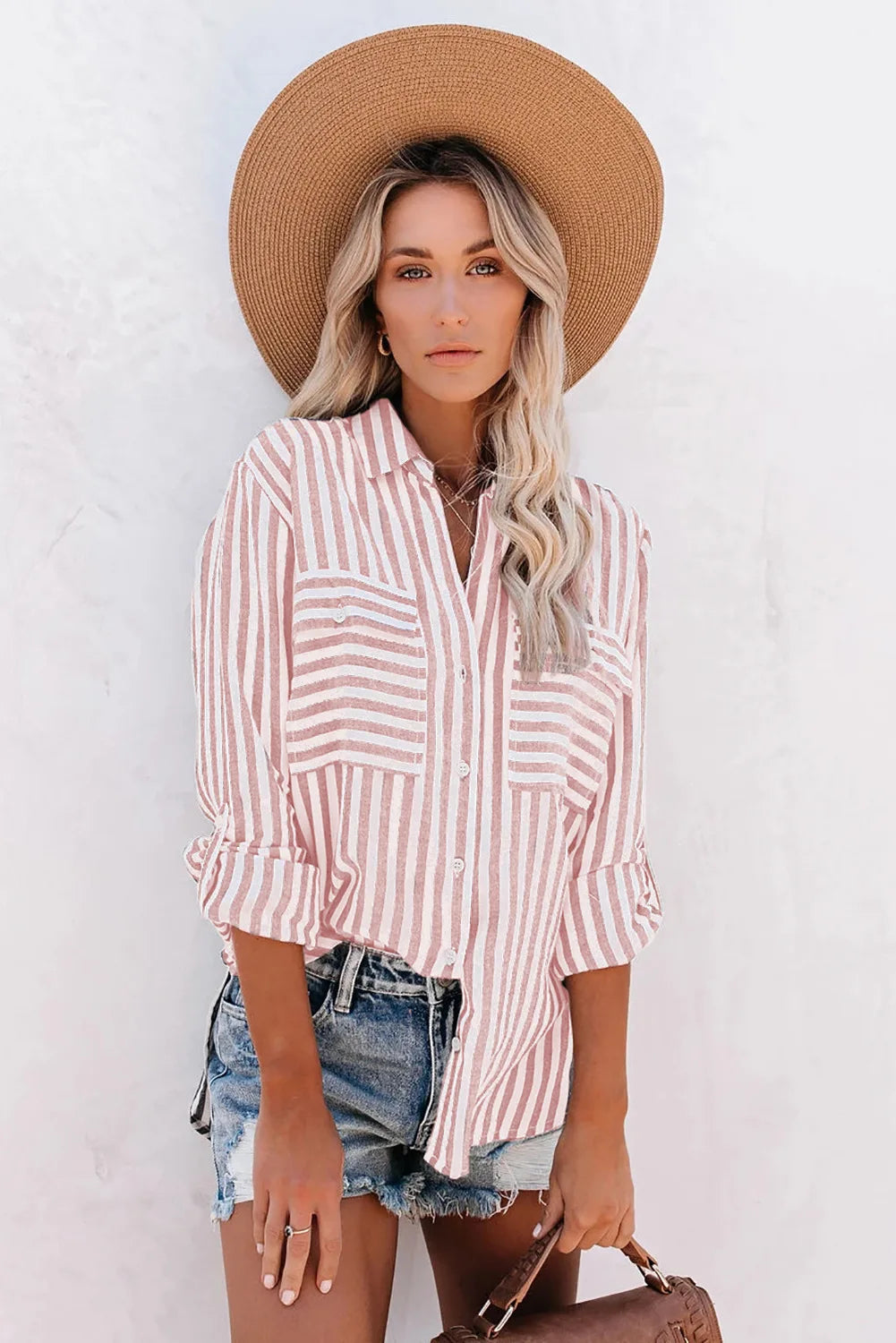 Élégante blouse Larissa à manches longues et à rayures