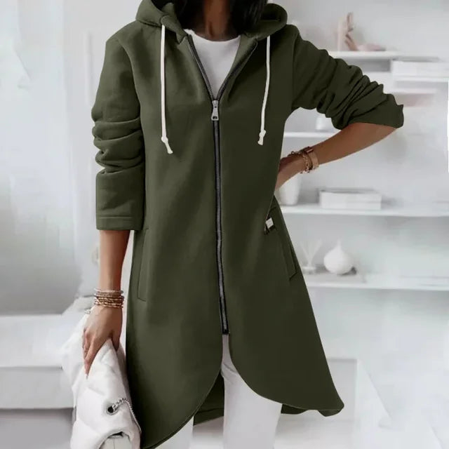 Berg-Feldt | Hoodie-Cardigan mit abgerundetem Saum