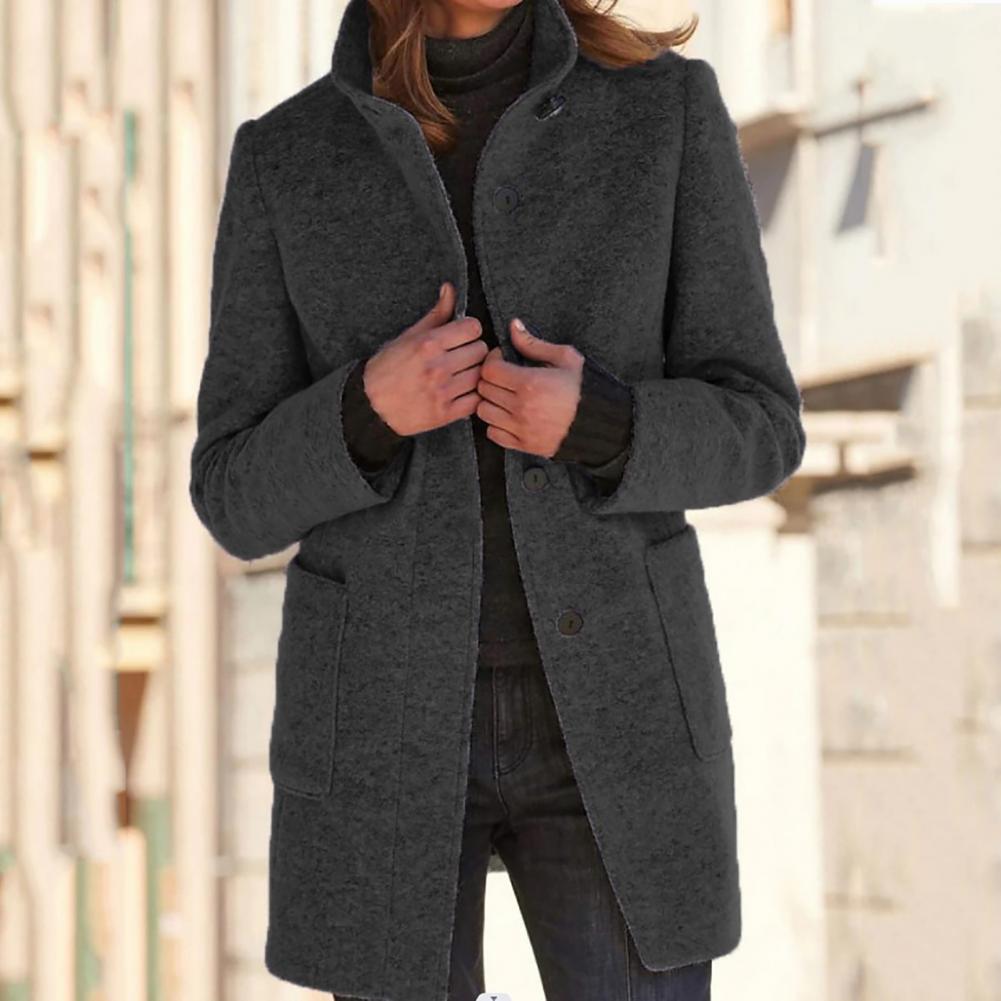 Berg-Feldt | Elegante Lange Jacke mit Stehkragen