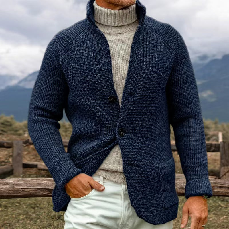 ERWIN - Gilet en maille grosse jauge aspect tricot