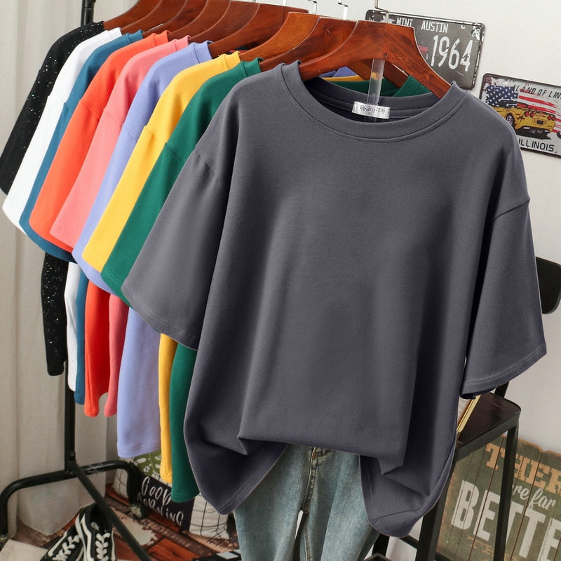 Berg-Feldt | Oversized Baumwoll-Basic-T-Shirt für Damen