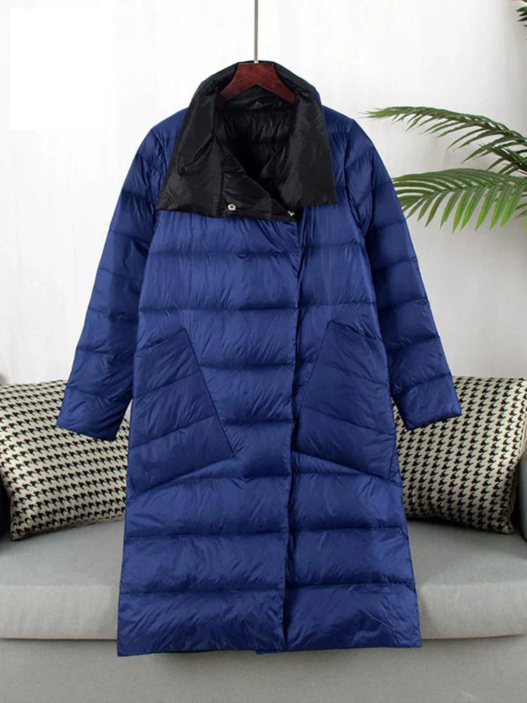 Berg-Feldt | Lange Karierte mit Taschen für Damen Ideal für Den Winter