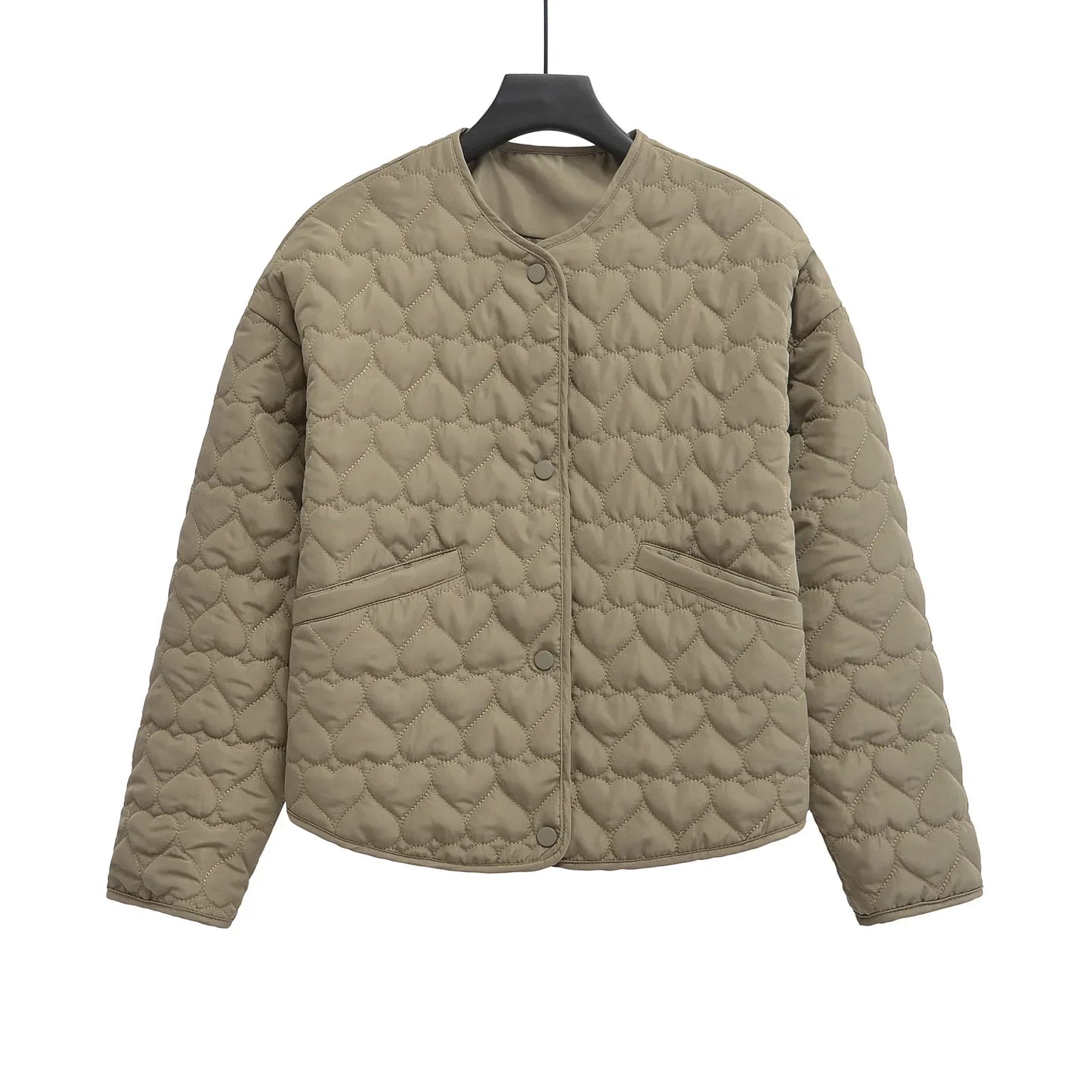 Berg-Feldt | Steppjacke mit Herzen – Leichter Puffer mit Druckknöpfen