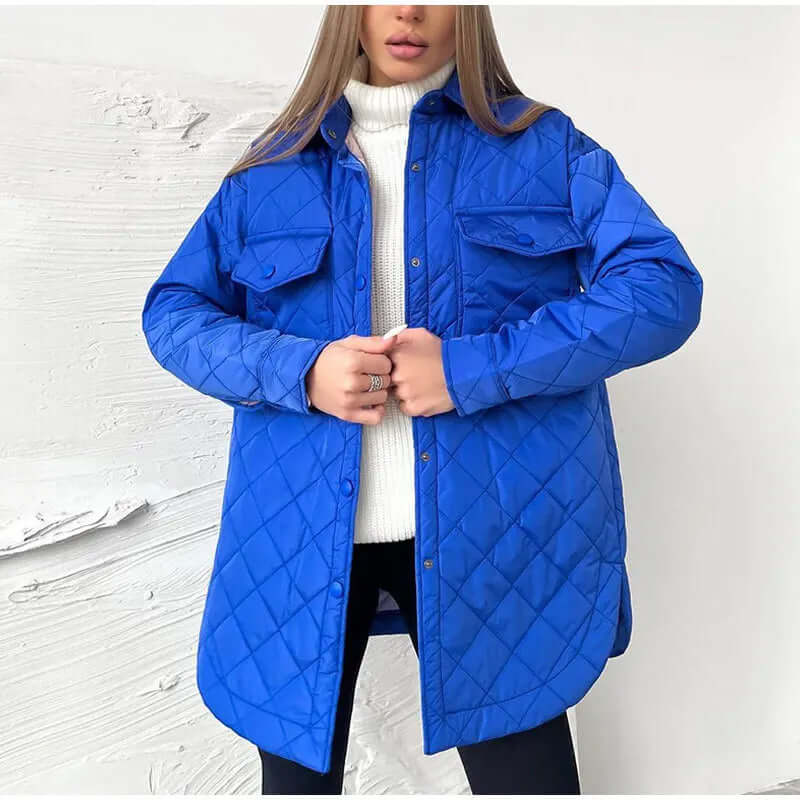 Berg-Feldt | Klassische Gesteppte Damenjacke Mit Druckknopfverschluss Und Taillengürtel