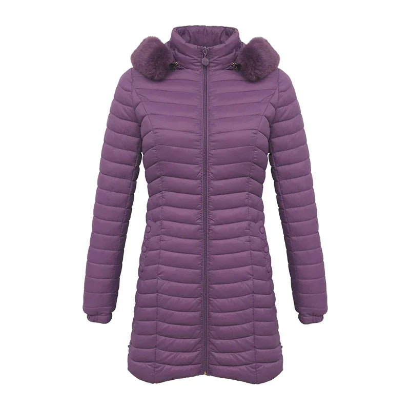 Berg-Feldt | Slim Fit Winter Puffer Jacke mit Pelzkapuze