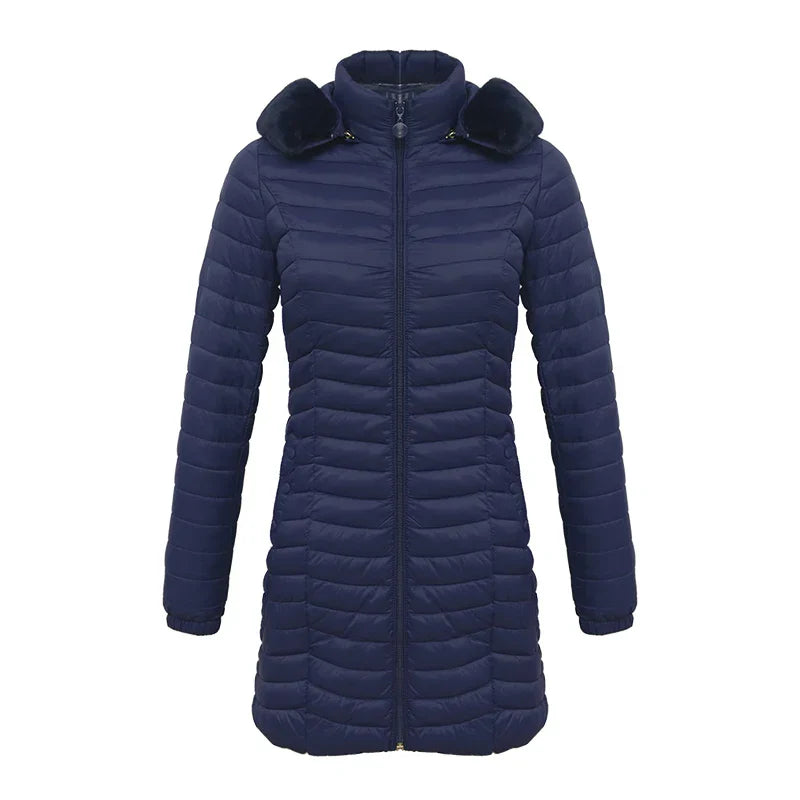 Berg-Feldt | Slim Fit Winter Puffer Jacke mit Pelzkapuze