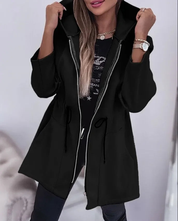 Veste à capuche Luthion pour femme avec taille plissée