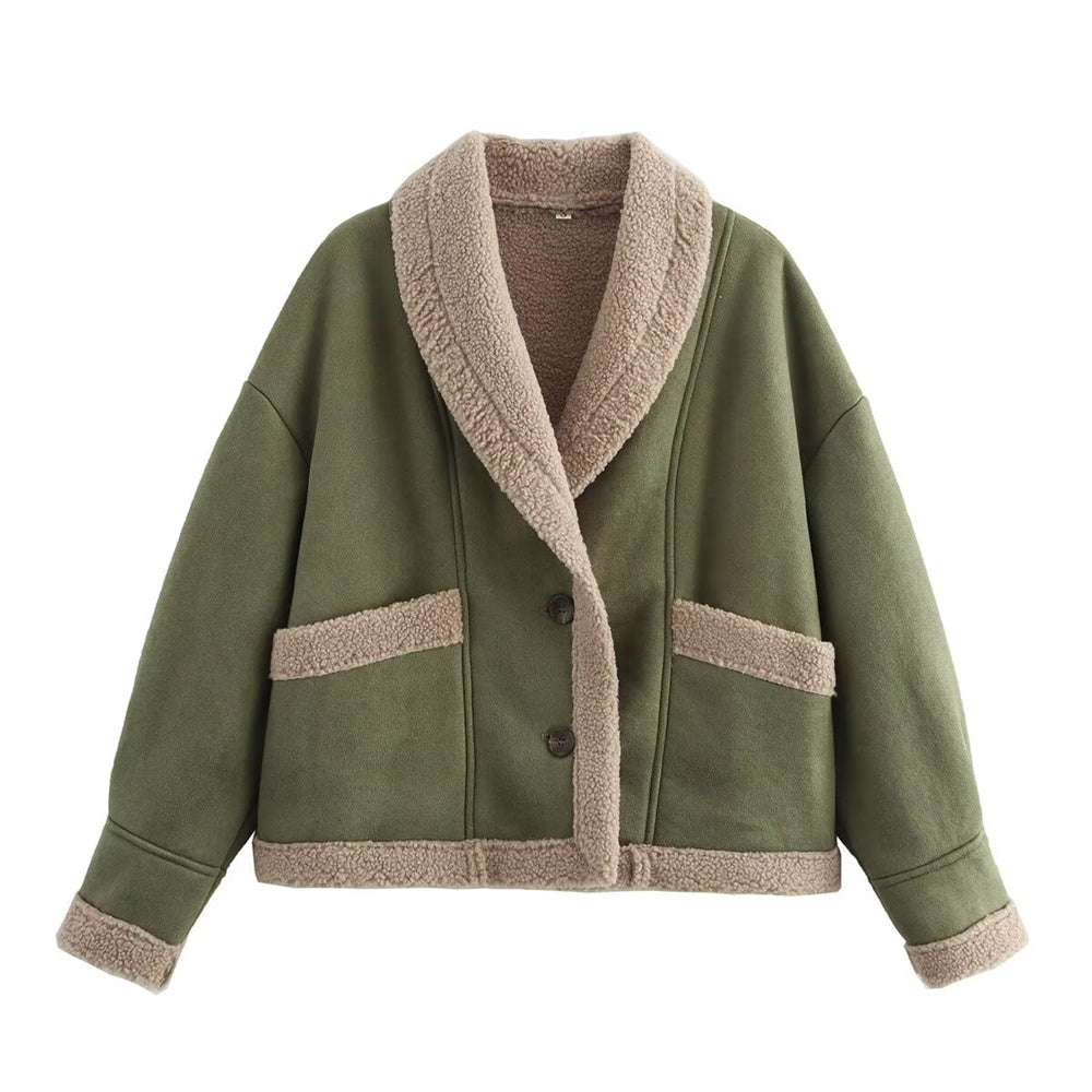Berg-Feldt | Veste d'hiver chic en daim pour femme avec poches