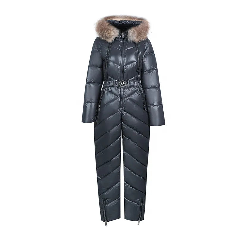 Berg-Feldt | Lässiger Winter Skianzug mit Pelzkragen Für Frauen