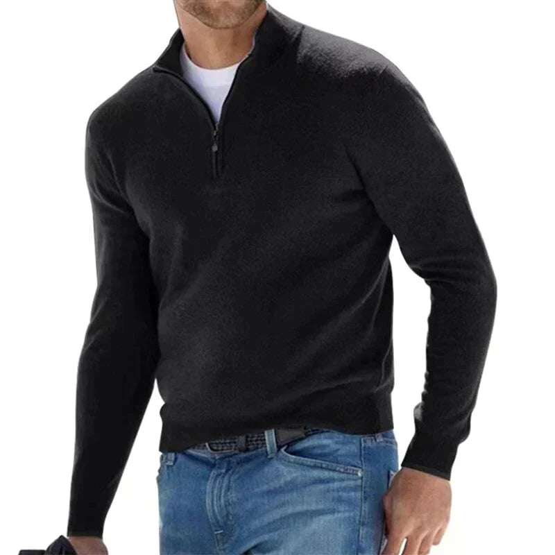 Berg-Feldt | Polo Stylischer Reißverschluss Pullover für Herren