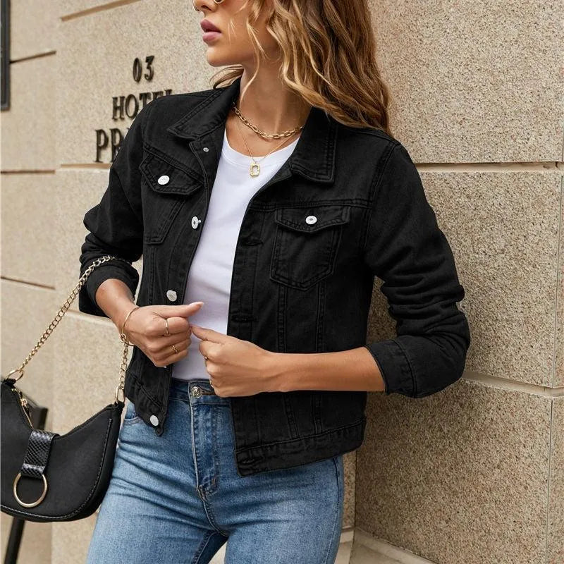 Berg-Feldt | Damenjeansjacke Aus Strapazierfähigem Material mit Knöpfen und Schicken Taschen