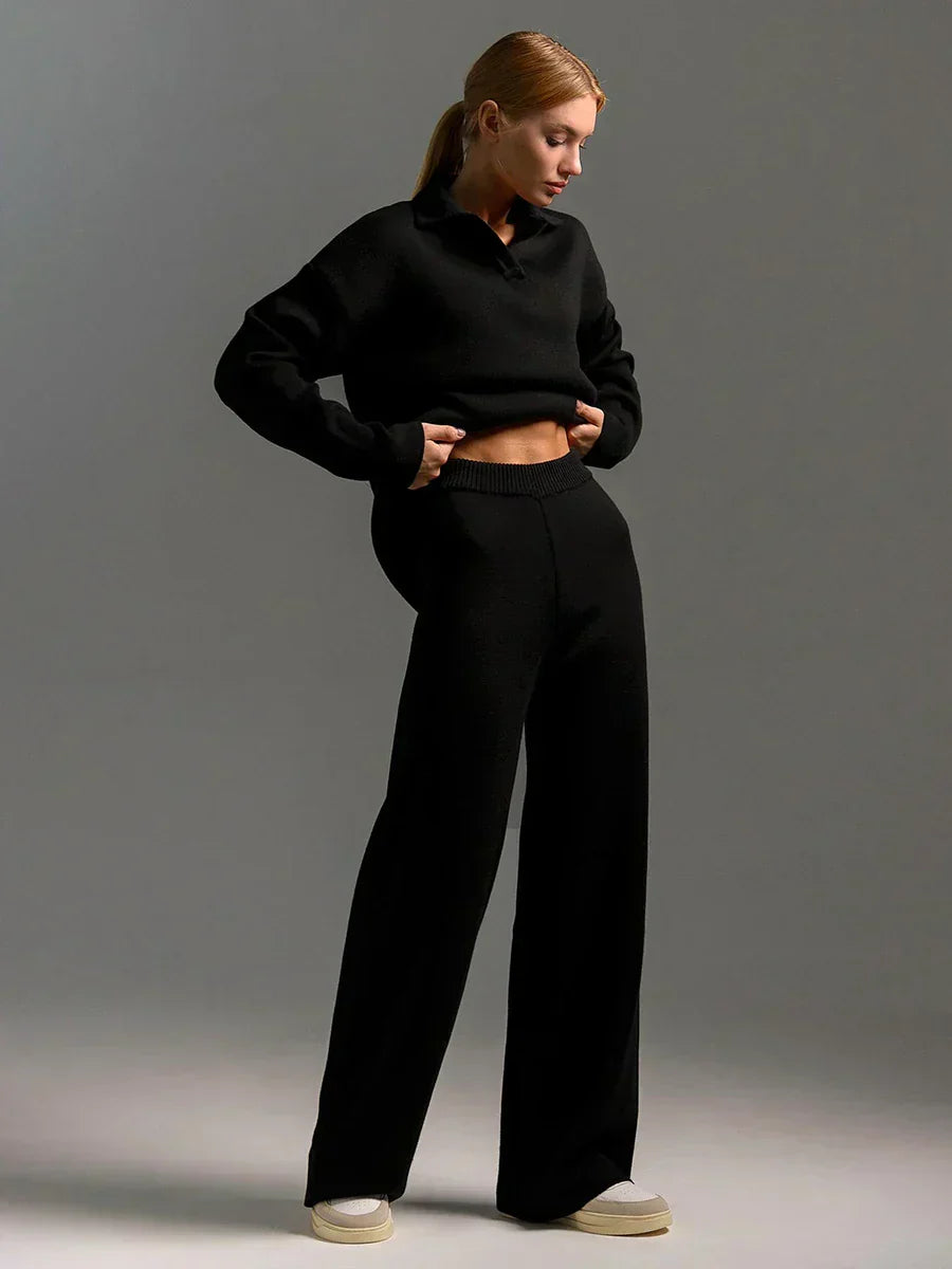 Polo en coton et pantalon large - Ensemble Valérie™