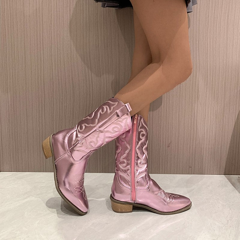 Bottes Chelsea élégantes, aspect métallisé