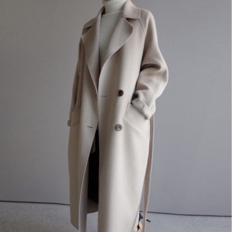 Berg-Feldt | Manteau pour femme - Manteau classique en laine avec ceinture et col à revers