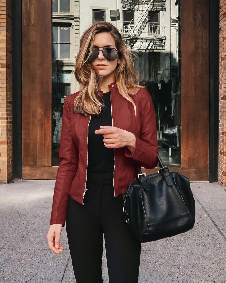 Berg-Feldt | Veste en cuir slim fit pour femme
