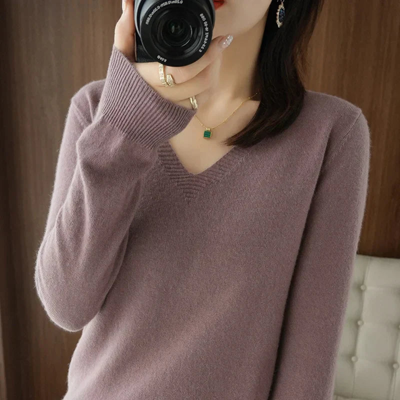 Berg-Feldt | Pullover - Bequemer V-Ausschnitt Pullover