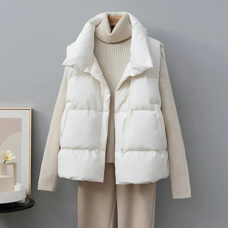 Berg-Feldt | Kurze Pufferweste mit Hohem Kragen Polyester Minimalistisch, Komfortabel