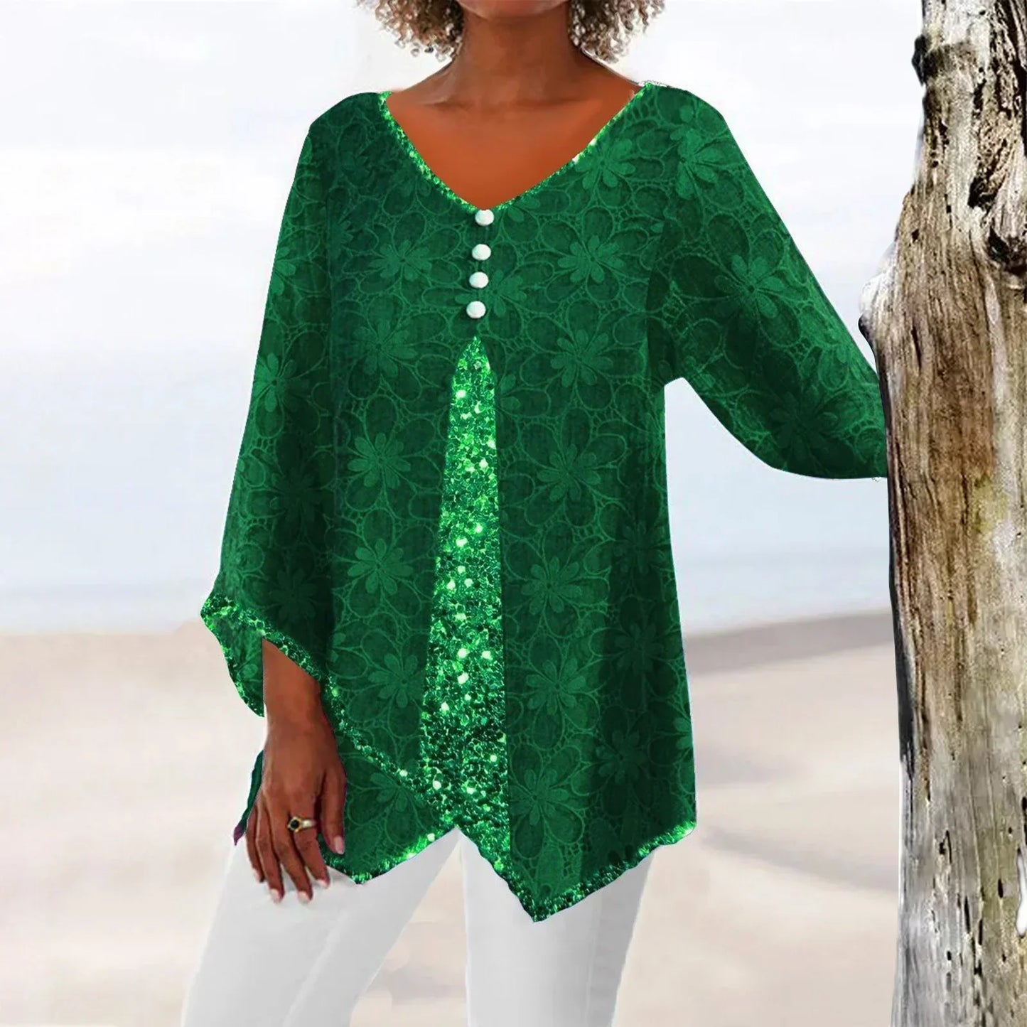 Berg-Feldt | Eleganter Weinlese Cardigan mit Übergroßem Blumenmuster