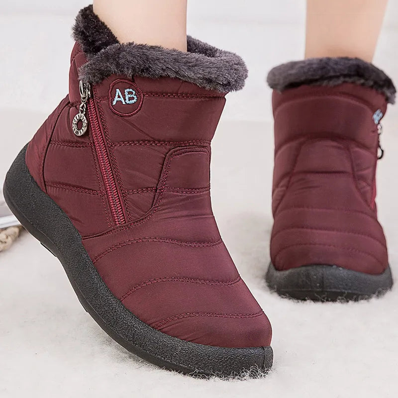Berg-Feldt | Schneestiefel – Knöchelhöhe – Wasserabweisend – Plüschfell-Futter – Seitlicher Reißverschluss