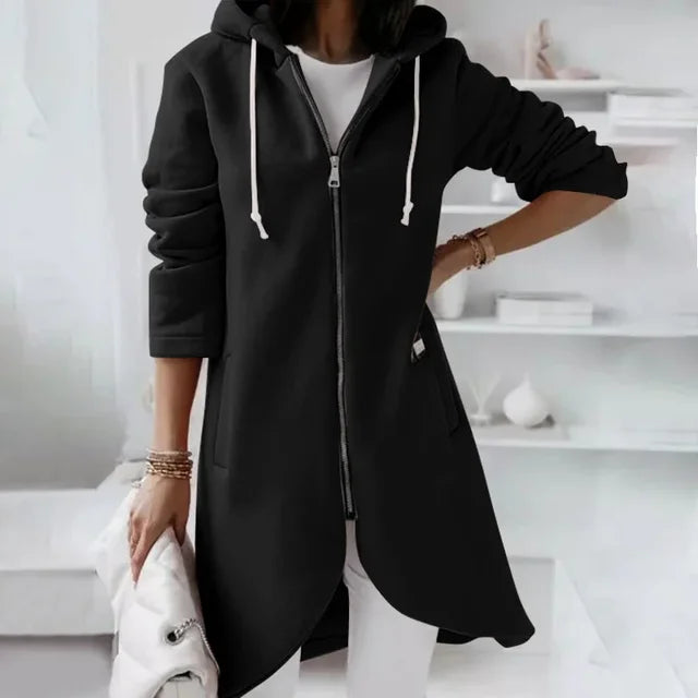Berg-Feldt | Hoodie-Cardigan mit abgerundetem Saum