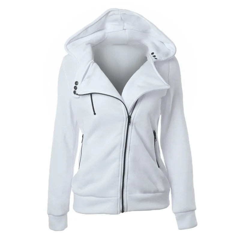Damen Fleecepullover mit asymmetrischem Reißverschluss von Fudus
