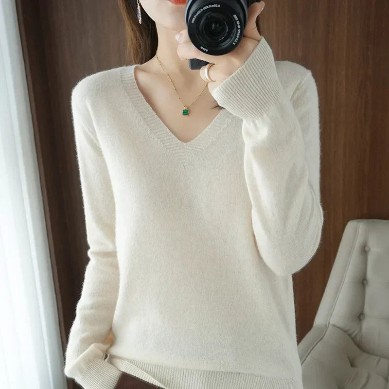 Berg-Feldt | Pullover - Bequemer V-Ausschnitt Pullover