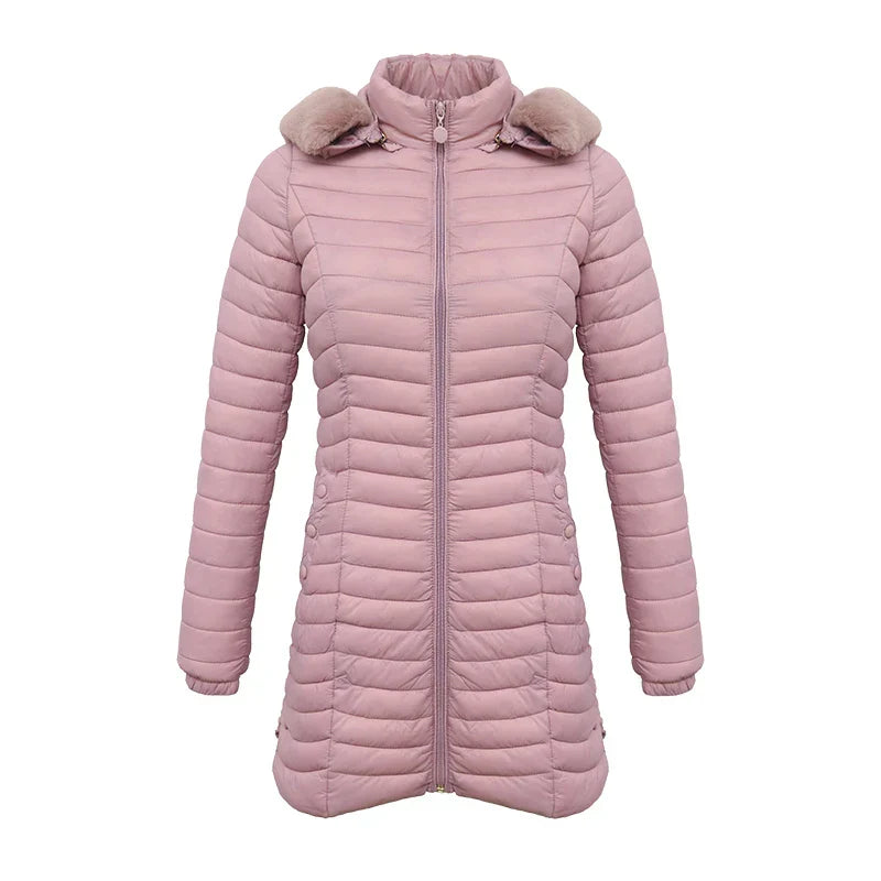 Berg-Feldt | Slim Fit Winter Puffer Jacke mit Pelzkapuze