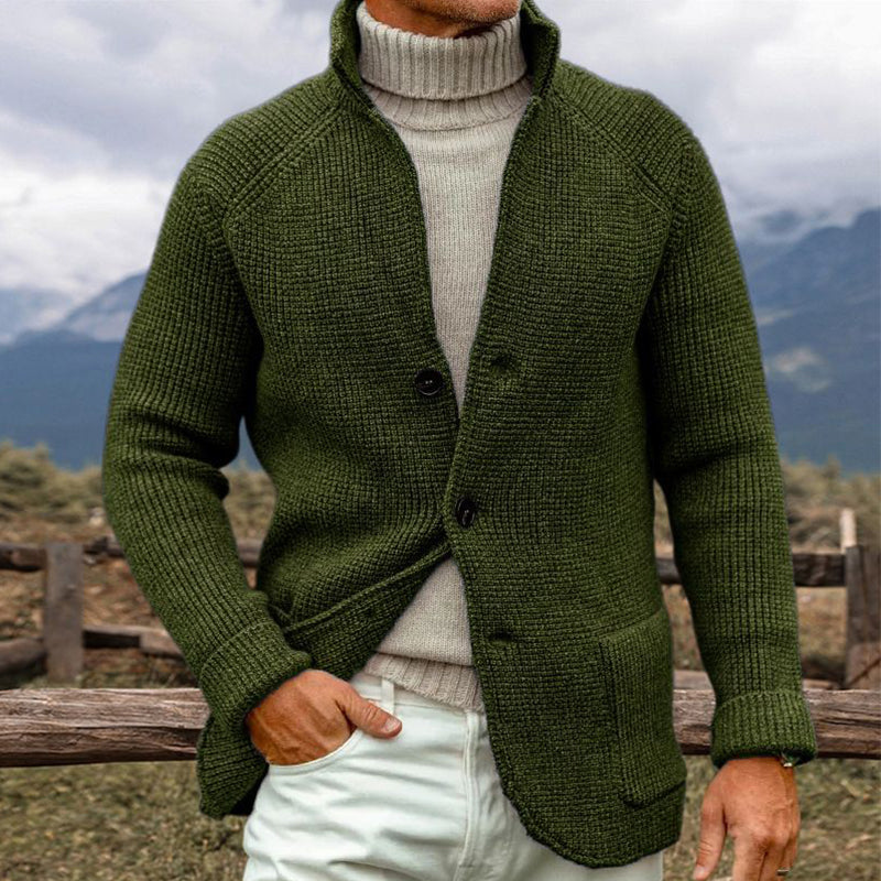 ERWIN - Gilet en maille grosse jauge aspect tricot