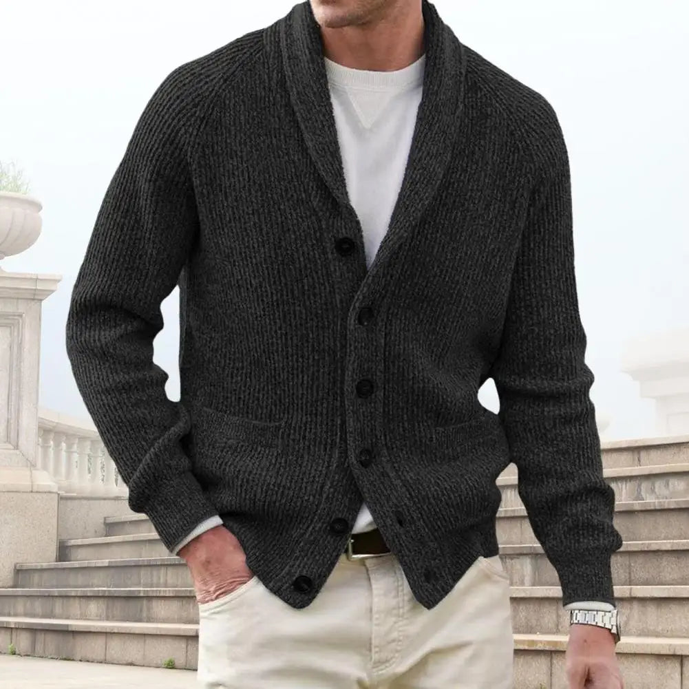 Berg-Feldt | Strickjacke mit Knöpfen Wollmischung Klassisch und Komfortabel