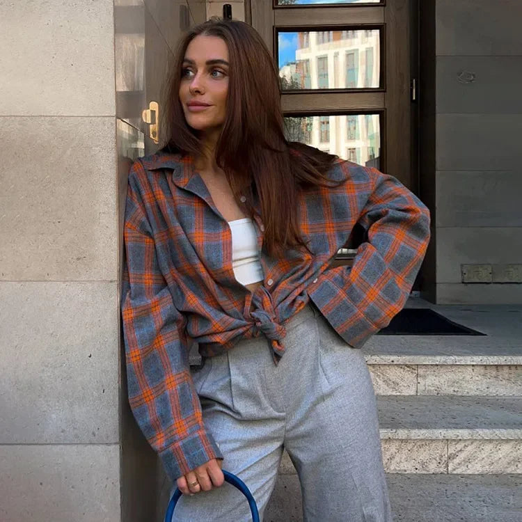Berg-Feldt | Langarmiges Hemd mit Kariertem Muster Baumwollmix Lässig und Trendy