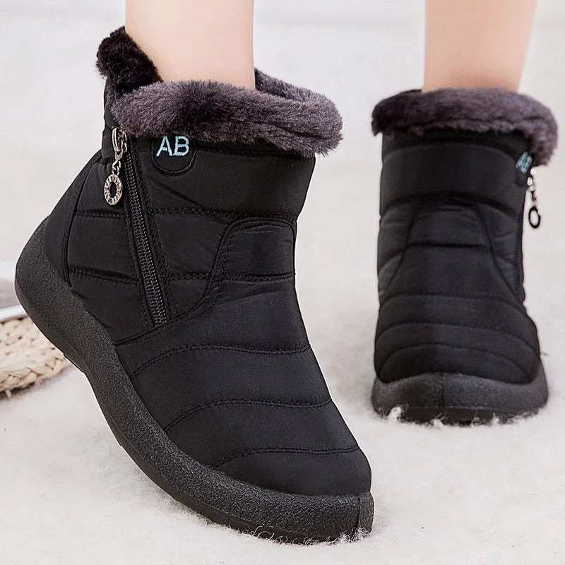 Berg-Feldt | Schneestiefel – Knöchelhöhe – Wasserabweisend – Plüschfell-Futter – Seitlicher Reißverschluss