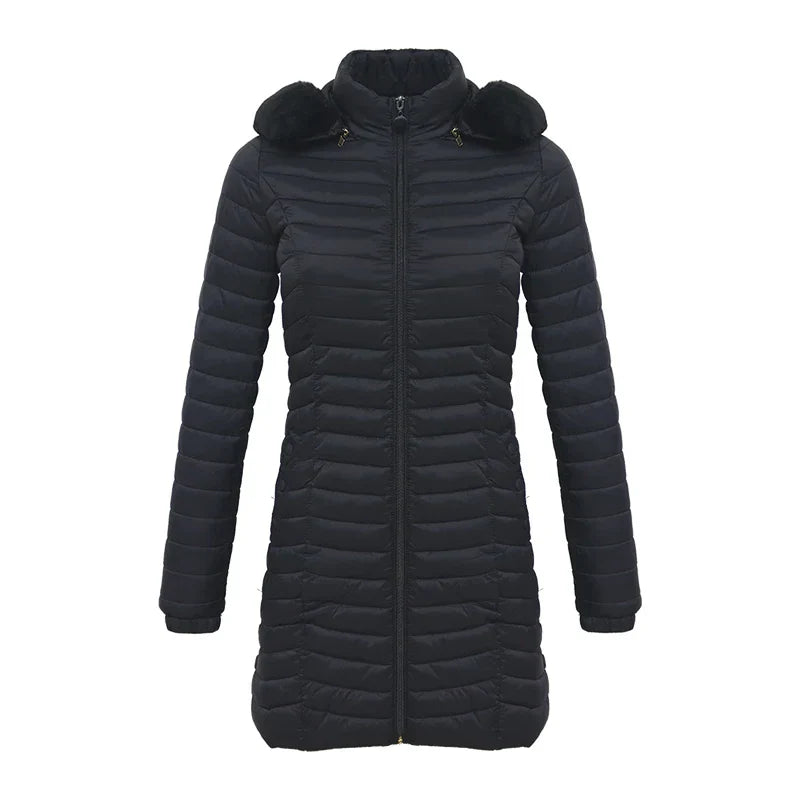 Berg-Feldt | Slim Fit Winter Puffer Jacke mit Pelzkapuze