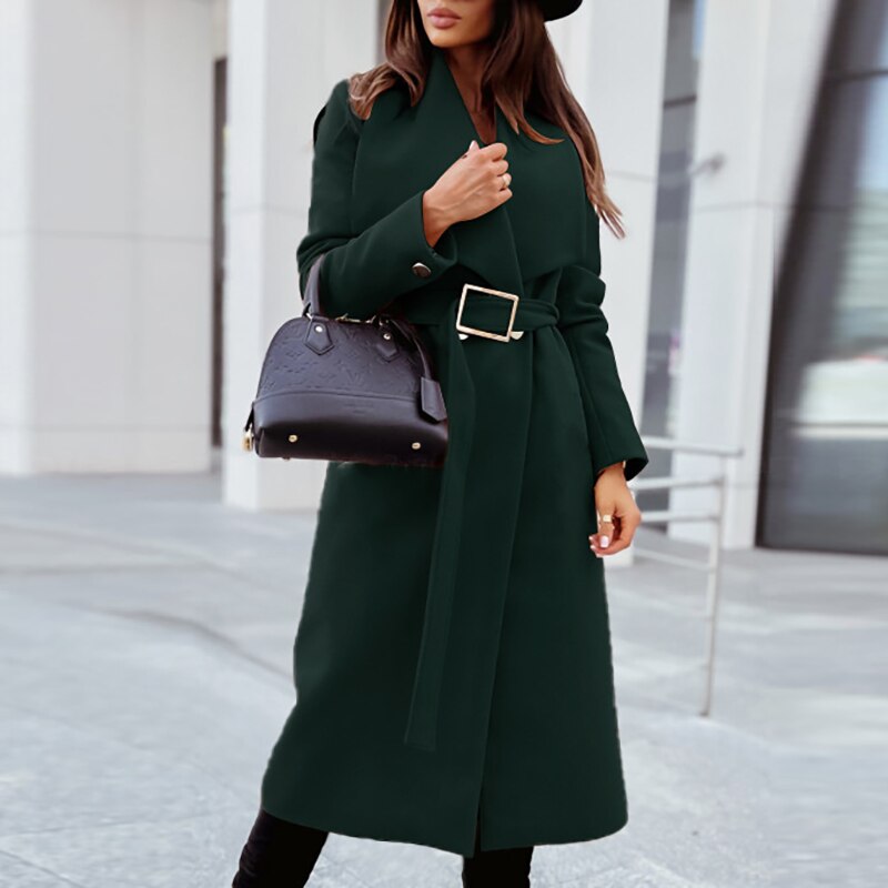 Berg-Feldt | elegante lange Damenjacke mit Gürtel