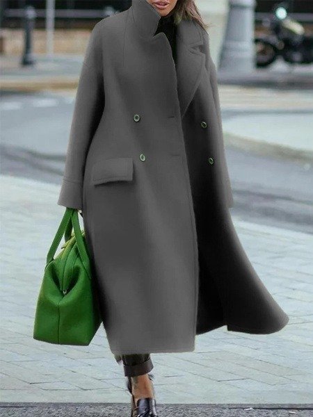 Berg-Feldt | Eleganter Damenmantel Winterjacke mit Doppelknöpfen
