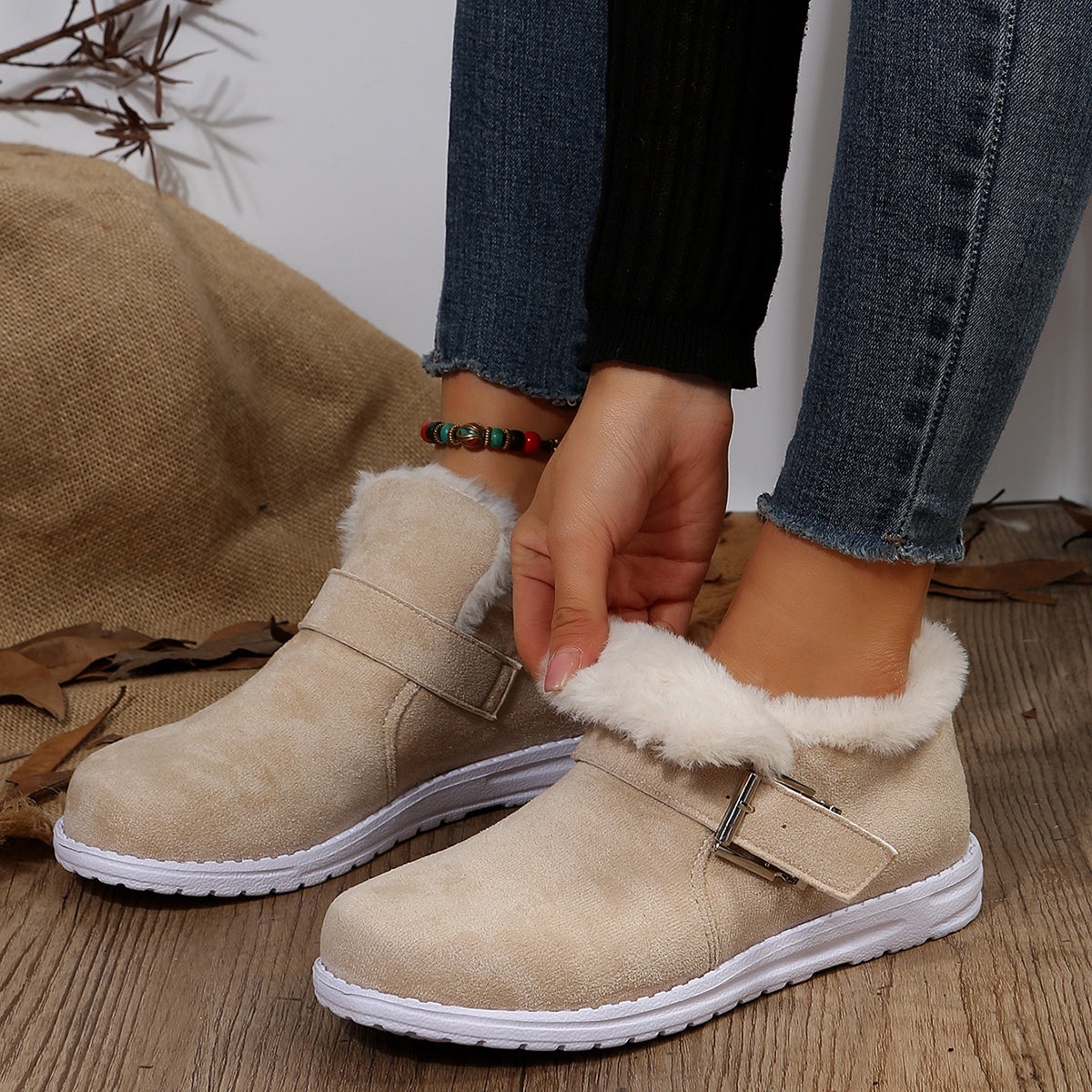 Berg-Feldt | Bottines Confortables à Fourrure et à Semelles Plates pour Femmes