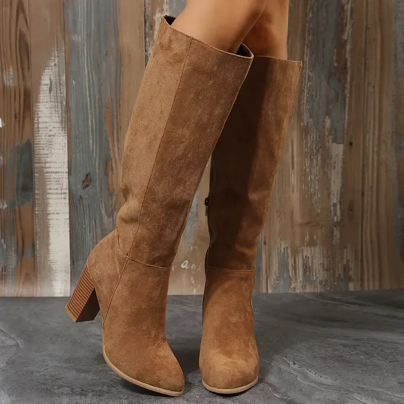 Berg-Feldt | Hohe Dicke Absatzstiefel für Frauen