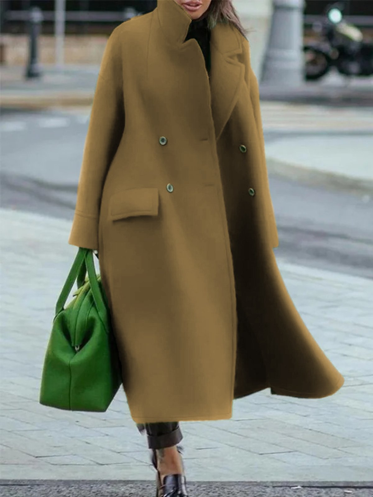 Berg-Feldt | Eleganter Damenmantel Winterjacke mit Doppelknöpfen