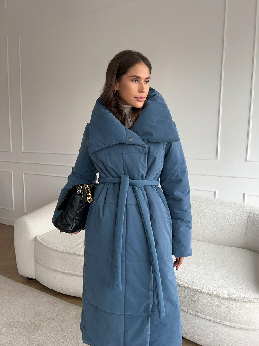 Berg-Feldt | Lange Winterjacke mit elegantem breitem Kragen